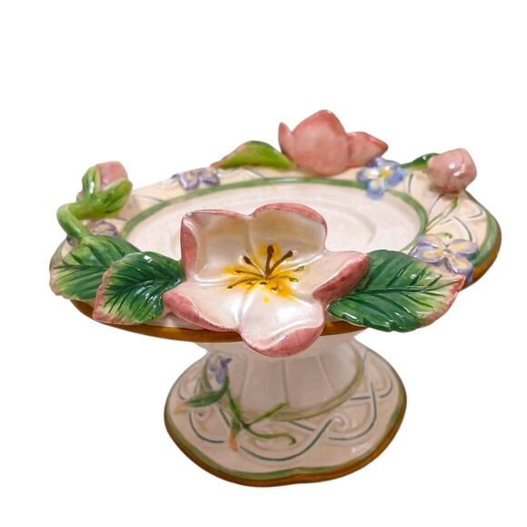 Fitz and Floyd Classics Candle Holder Garden Rhapsody Collection Pedestal 1999 - Picture 1 of 16